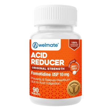 WELMATE Acid Reducer - Famotidine 10mg, 90 Tablets (Generic Pepcid)