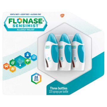 FLONASE SENSIMIST Allergy Relief - Fluticasone 27.5 mcg, 9.1 mL Nasal Spray (Pack of 3)