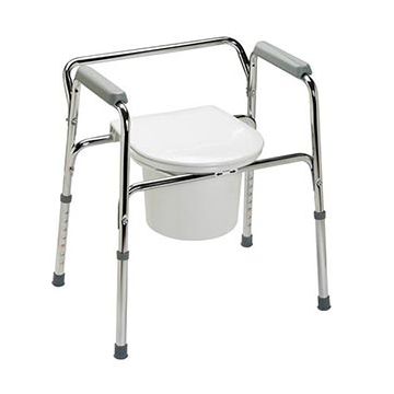 EZ-Care Steel Commode 16-1/2" to 22-1/2" H