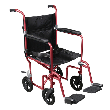 Deluxe Fly-Weight Aluminum Transport Chairs with Removable Casters by Drive Medical