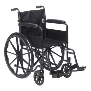 Drive Medical Silver Sport 2 Wheelchair 42" L x 28" W x 36" H, With Detachable Desk Arm and Swing-Away Foot Rest