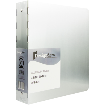 Silver Aluminum 2 Inch 3-Ring Binder