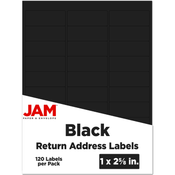1 x 2 5/8 Return Address Labels - Black