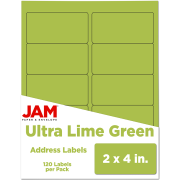 2 x 4 Address Labels - Ultra Lime Green