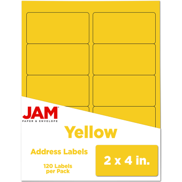 2 x 4 Address Labels - Yellow