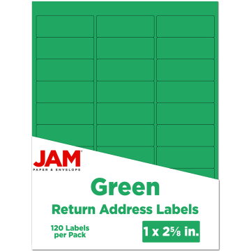 1 x 2 5/8 Return Address Labels - Green