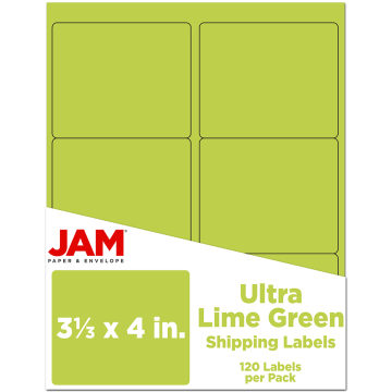 3 1/3 x 4 Shipping Labels - Ultra Lime