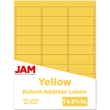 1 x 2 5/8 Return Address Labels - Yellow