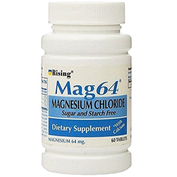 RISING Supplements & Health - Magnesium 64mg, 60 Tablets