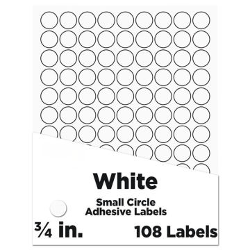 Small 3/4 Inch Round Labels - White