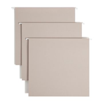 TUFF Hanging Box Bottom File Folders with Easy Slide Tabs, 4 inch Expansion - Gray / Letter / 1