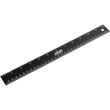 12 Inch Aluminum Ruler - Black Metallic