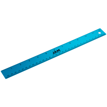12 Inch Aluminum Ruler - Blue Metallic
