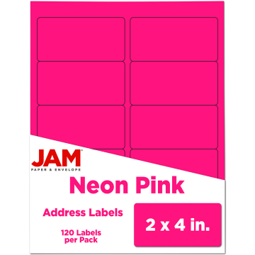 2 x 4 Address Labels - Neon Pink