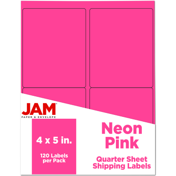 4 x 5 Shipping Labels - Neon Pink