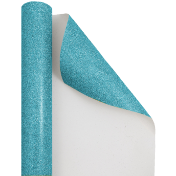 Glitter Wrapping Paper (25 Sq Ft) - Aqua