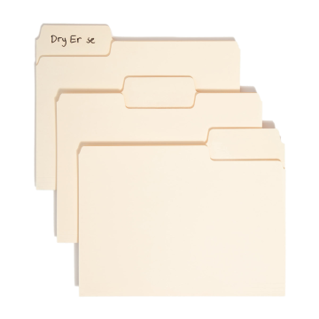 Erasable SuperTab File Folders - Manila / Letter / 24
