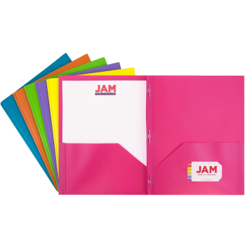 9 x 12 Plastic Pop with Clasp Folders - 6 Pack - Assorted Fashion