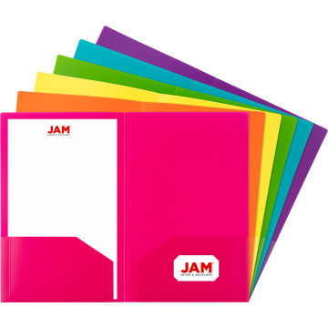 9 1/2 x 14 1/2 Legal Plastic Heavy Duty Folders - 6 Pack - Assorted Fashion