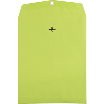 10 x 13 Open End Envelopes with Clasp - Wasabi Lime Green 24lb