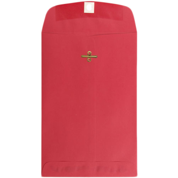 6 x 9 Open End Envelopes with Clasp - Red 24lb