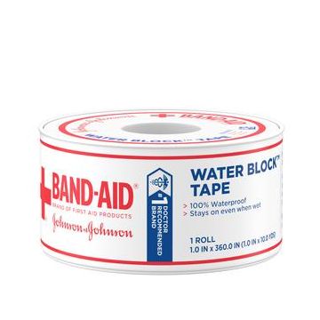 J & J Band-Aid First Aid Waterblock Tape, 1 Inch x 10 yd