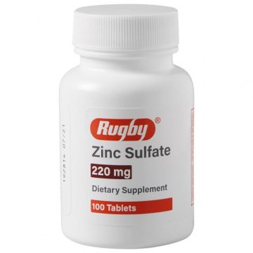 RUGBY Supplements & Health - Zinc Sulfate 220mg, 100 Tablets