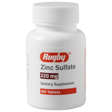 RUGBY Supplements & Health - Zinc Sulfate 220mg, 100 Tablets