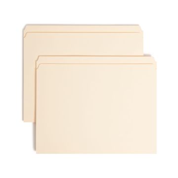 Reinforced Tab Fastener File Folders, Straight-Cut Tab, 1 Fastener - Manila / Letter / 50