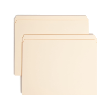 Reinforced Tab Fastener File Folders, Straight-Cut Tab, 1 Fastener - Manila / Letter / 50