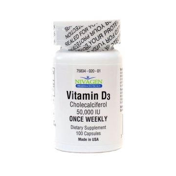 NIVAGEN Supplements & Health - Vitamin D3 50,000 IU, 100 Capsules