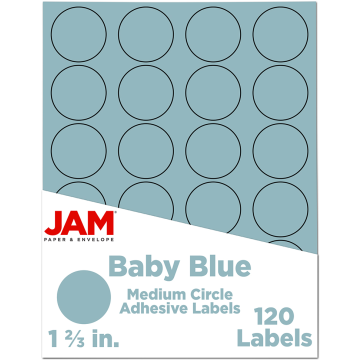Medium 1 2/3 Inch Round Labels - Baby Blue