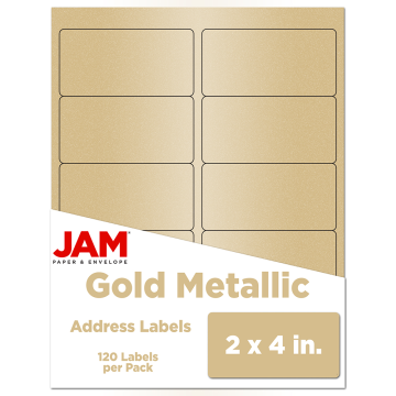 2 x 4 Address Labels - Gold Metallic