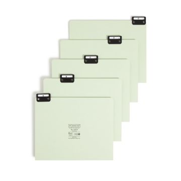 Heavyweight Filing Guides with Alphabetic Indexing, 1/5-Cut Metal Tab - Gray/Green / Legal / 25