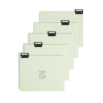 Heavyweight Filing Guides with Alphabetic Indexing, 1/5-Cut Metal Tab - Gray/Green / Legal / 25