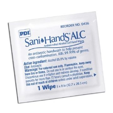 Sanitizing Skin Wipe Sani-Hands ALC Individual Packet Alcohol by Professional Disposables - Package of 100