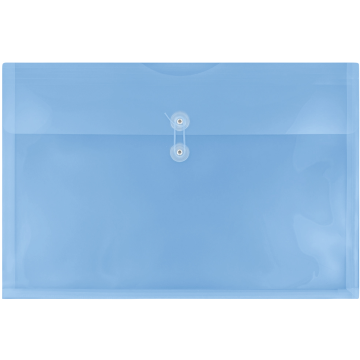12 x 18 Booklet Plastic Envelopes with Button & String - Blue