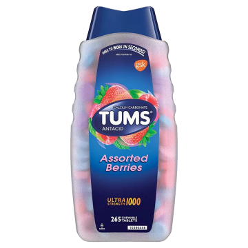 TUMS Acid Reducer - Calcium Carbonate 1000mg, 265 Chewable Tablets
