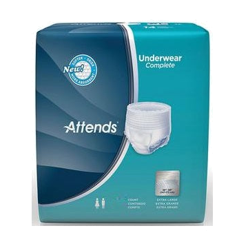 Attends Super Plus Absorbency Protective Underwears with Leakage Barriers - Large (44 in to 58 in, 170-210 lbs) Case of 72