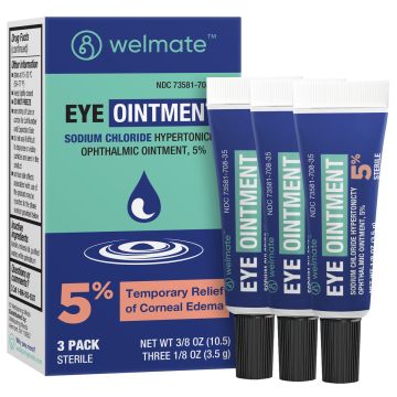 WELMATE Eye Care - 5% Sodium Chloride Ointment, 1/8 oz (Pack of 3) (Generic Muro 128)