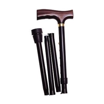 Alex Orthopedic Folding Travel Cane with Fritz Handle Black