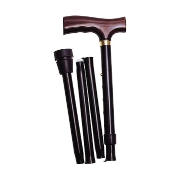 Alex Orthopedic Folding Travel Cane with Fritz Handle Black
