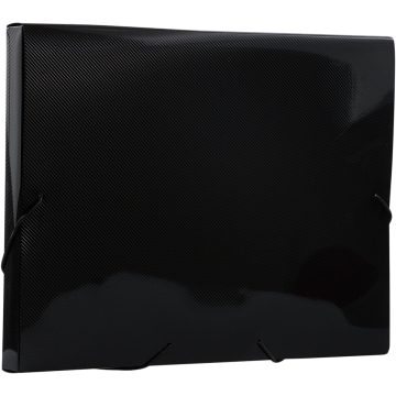 Letter 9 7/8 x 13 x 1 Plastic Booklet Action Case Portfolios - Black