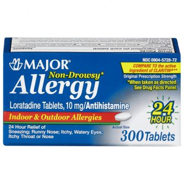 MAJOR Allergy Relief - Loratadine 10mg, 300 Tablets (Generic Claritin)