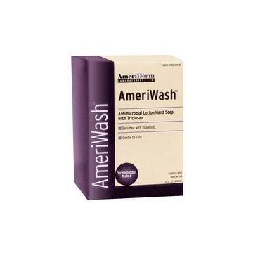 Ameriderm AmeriWash Anti-Microbial Lotion Soap with PCMX, Vitamin E Enriched, 800mL