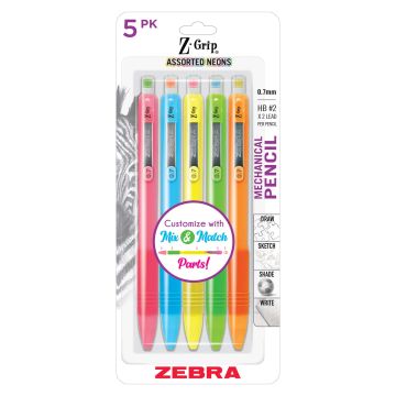 Z-Grip Mechanical Pencil Assorted Neons - 5 / Assorted Neons / 0.7