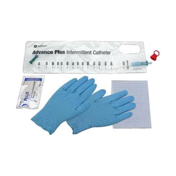 Hollister Advance Plus™ Intermittent Catheter Kit, Straight Tip, 8Fr, 16" L, 1500mL Collection Bag - Package of 25