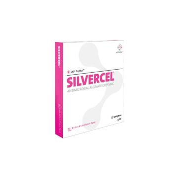 Silvercel Antimicrobial Alginate Dressing by Systagenix - Silvercel„¢ Antimicrobial Alginate Dressing, Sterile, Adhesive 4-1/4 inch x 4-1/4 inch Carton of 10