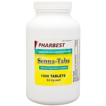Senna 8.6 mg Natural Vegetable Laxative 1000 Tablets