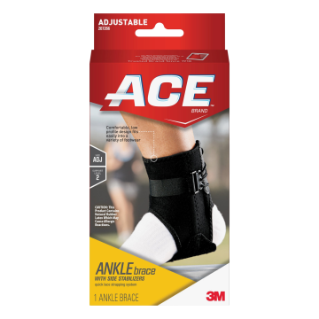 Ankle Brace with Side Stabilizers 3M™ Ace™ One Size Fits Most Lace-Up Foot